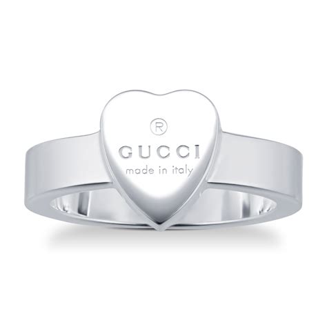 gucci silver rings ladies|heart ring with Gucci trademark.